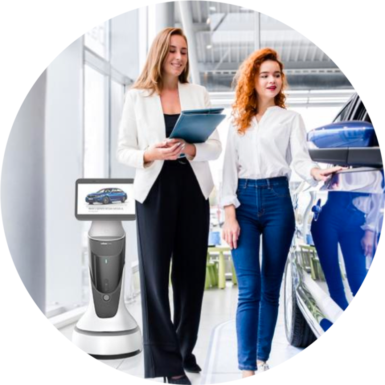 Serviceroboter zur Kundenberatung im Autohaus Empfangsroboter, Informationsroboter